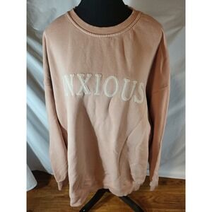 See The Way I See Crewneck Sweat Shirt Unisex 2XL Orange Anxious Oversized Read